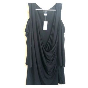 Black cold-shoulder blouse